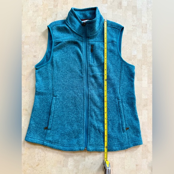 Orvis Women’s Heather Teal Full-zip Vest Knit M - Picture 5 of 6